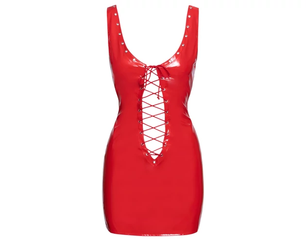 Black Level - fűzős lakk miniruha (piros)
