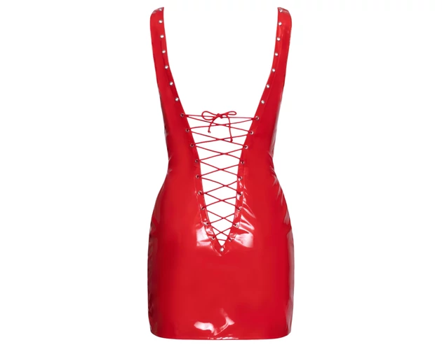 Black Level - fűzős lakk miniruha (piros)