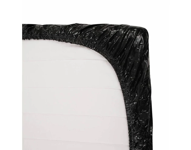 Lakk lepedő - gumis - 160x200cm (fekete)