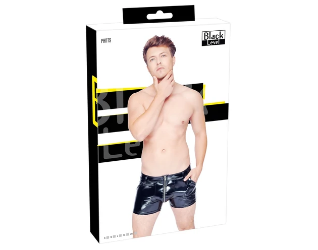 Black Level - oldalzsebes férfi lakk short (fekete)