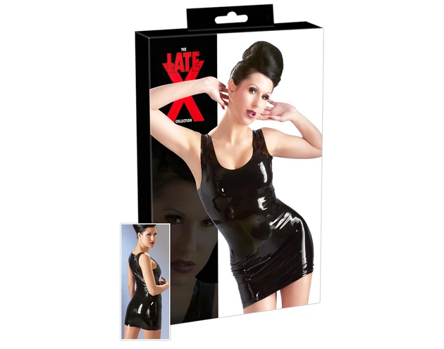 LATEX - ujjatlan miniruha (fekete)