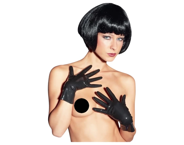 LATEX - rövid, unisex kesztyű (fekete)