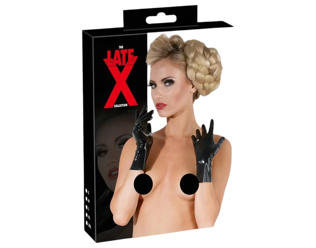 LATEX - rövid, unisex kesztyű (fekete)