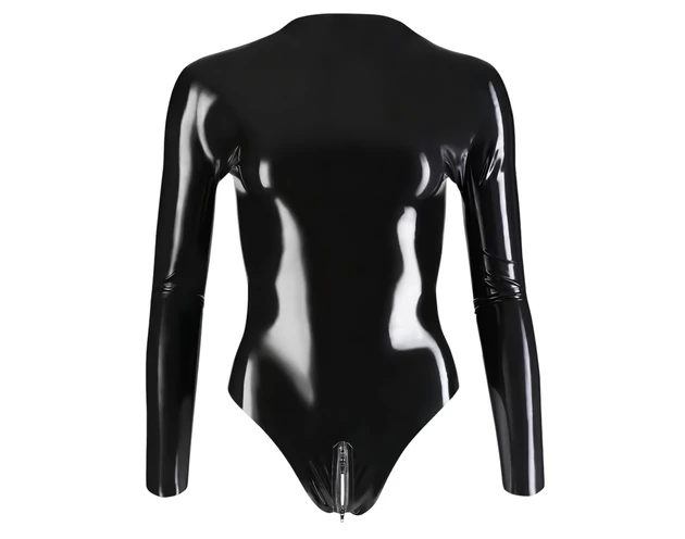 LATEX - hosszúujjú női body (fekete)