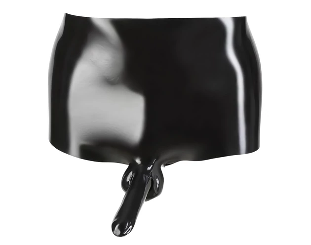 LATEX - boxer + péniszköpeny (fekete)