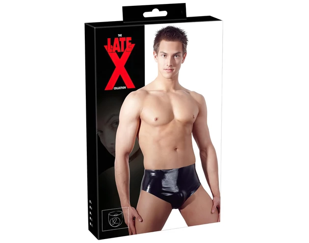LATEX - férfi alsó belső kúpos anál dildóval (fekete)