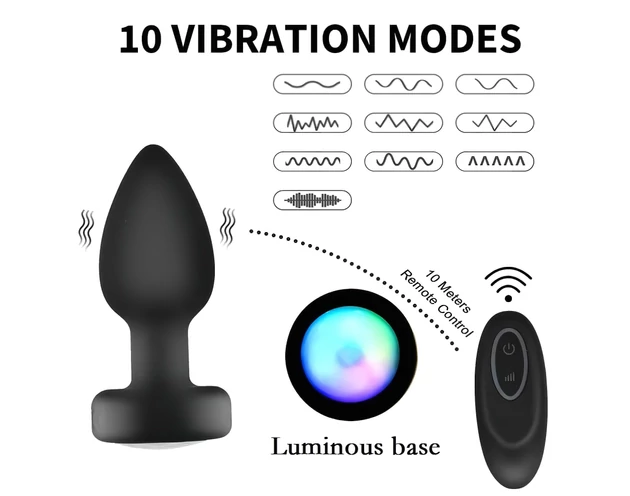 Mrow - világító, rádiós anál vibrátor (fekete)