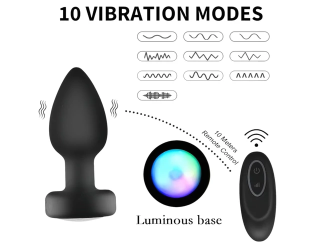 Mrow - világító, rádiós anál vibrátor (fekete)