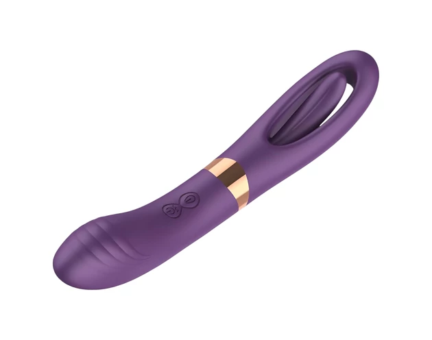 Funny Me Dual - akkus, 2in1 nyelves vibrátor (lila)