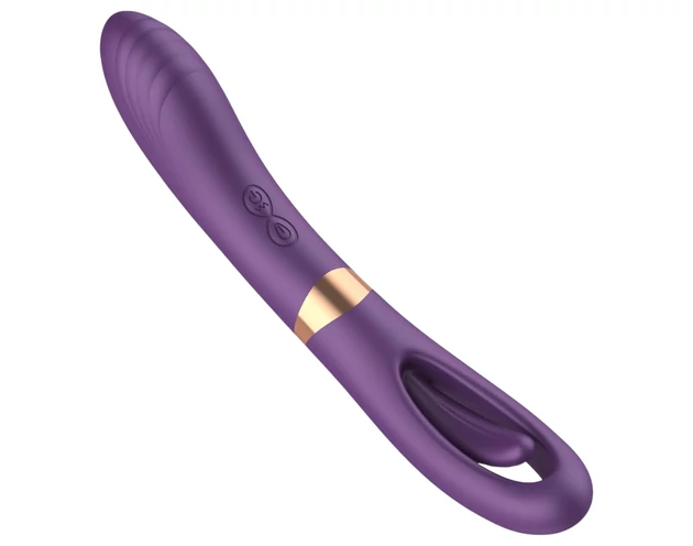 Funny Me Dual - akkus, 2in1 nyelves vibrátor (lila)