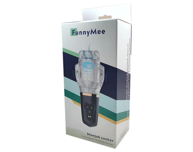 Funny Me Rocket Cup - szívó-rezgő maszturbátor (átlátszó-fekete)