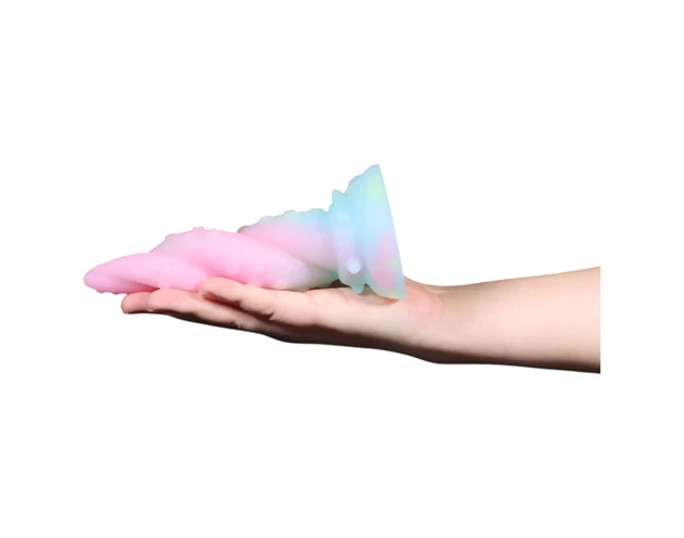 OgazR Kraken - csavart polipkar dildó - 18 cm (szivárvány)