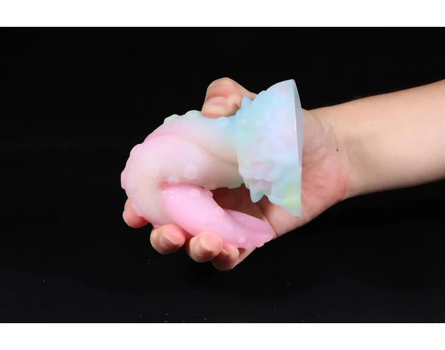 OgazR Kraken - csavart polipkar dildó - 18 cm (szivárvány)