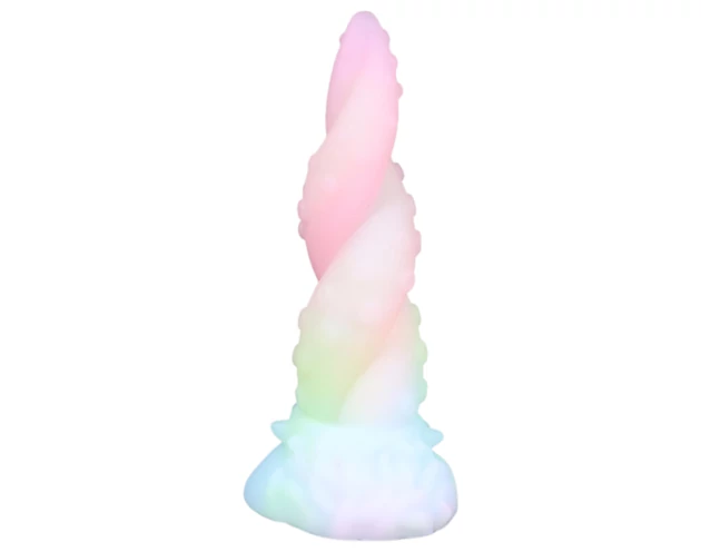 OgazR Kraken - csavart polipkar dildó - 18 cm (szivárvány)