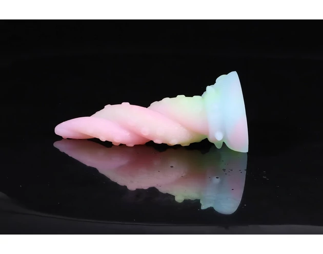 OgazR Kraken - csavart polipkar dildó - 18 cm (szivárvány)