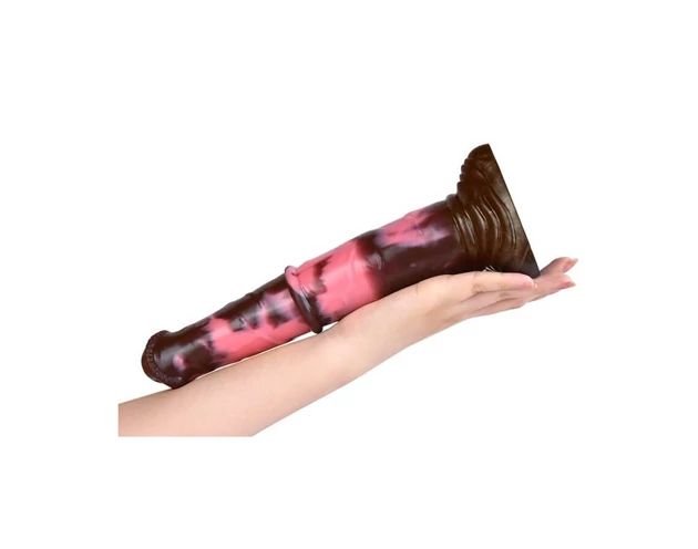 Bad Horse - szilikon ló pénisz dildó - 24cm (barna-pink)