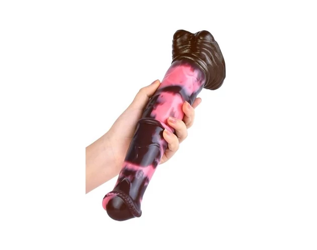 Bad Horse - szilikon ló pénisz dildó - 24cm (barna-pink)