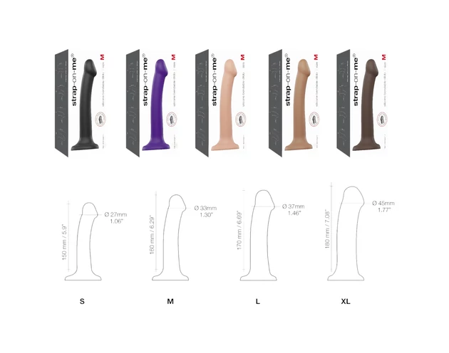 Strap-on-me Dual S - dupla rétegű dildó (fekete)