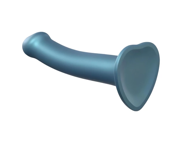 Strap-on-me Metallic Shine M - bőrbarát dildó (metál kék)