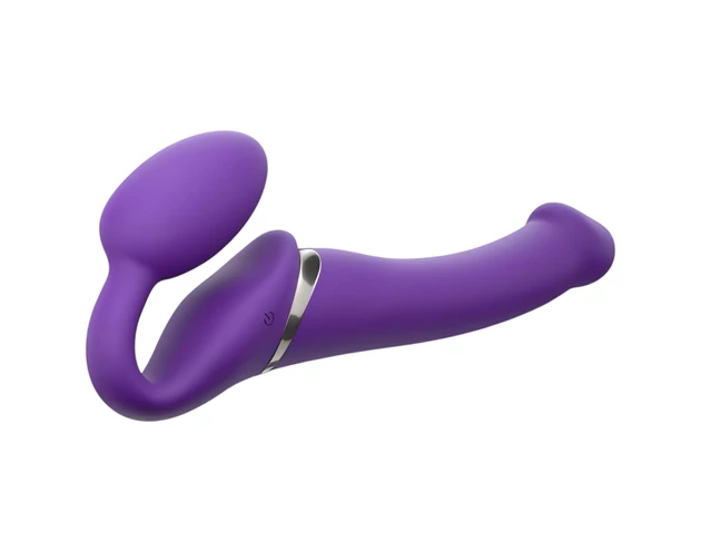 Strap-on-me M - felcsatolható vibrátor pánt nélkül (lila)