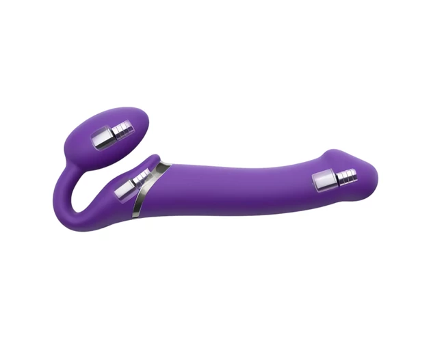 Strap-on-me M - felcsatolható vibrátor pánt nélkül (lila)
