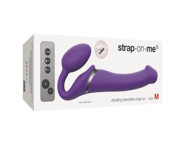 Strap-on-me M - felcsatolható vibrátor pánt nélkül (lila)