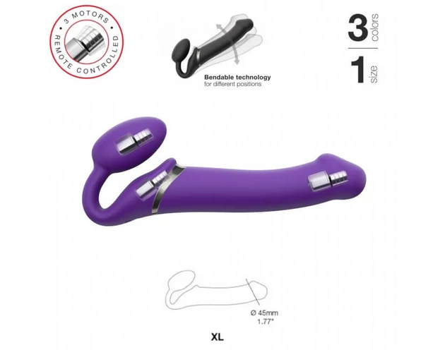 Strap-on-me XL - felcsatolható vibrátor - extra nagy (lila)