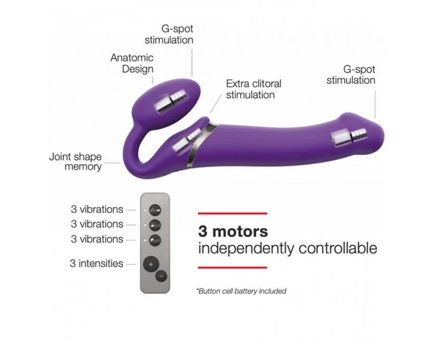 Strap-on-me XL - felcsatolható vibrátor - extra nagy (lila)