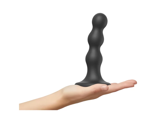 Strap-on-me Balls M - gömbös, tapadókorongos dildó (fekete)