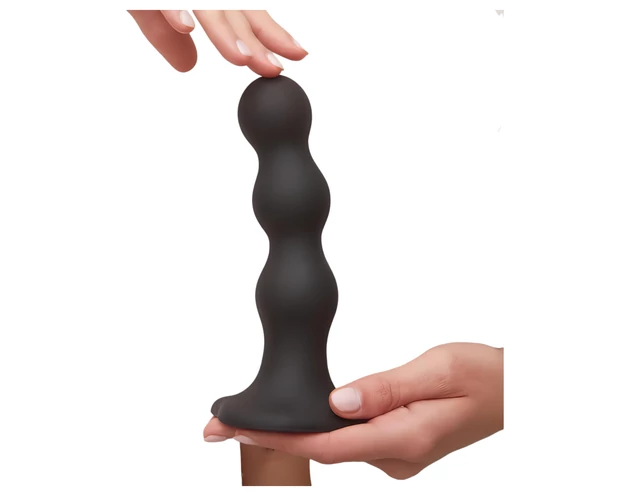 Strap-on-me Balls L - gömbös, tapadókorongos dildó (fekete)