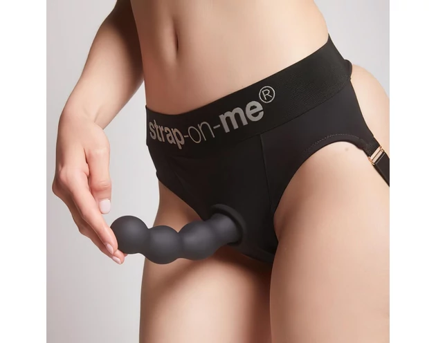 Strap-on-me Balls L - gömbös, tapadókorongos dildó (fekete)