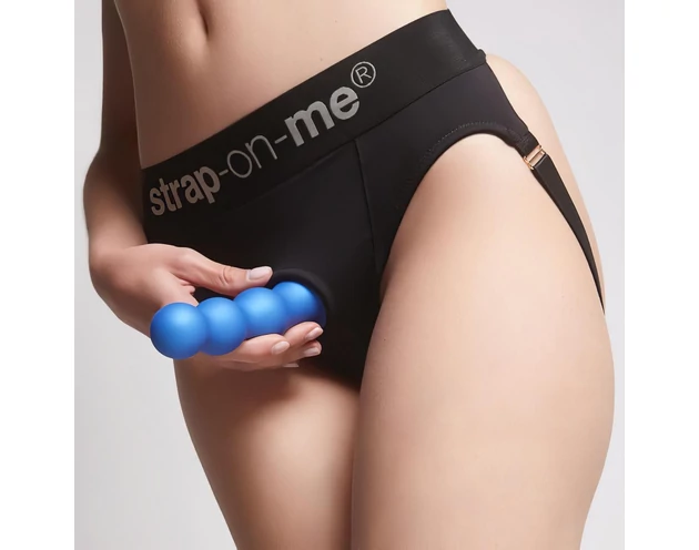 Strap-on-me Balls S - gömbös, tapadókorongos dildó (kék)