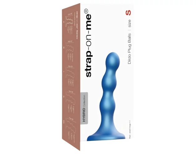 Strap-on-me Balls S - gömbös, tapadókorongos dildó (kék)