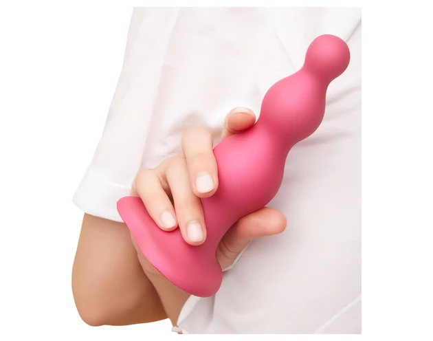 Strap-on-me Beads M - gyöngyös, tapadókorongos dildó (pink)