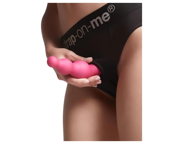 Strap-on-me Beads M - gyöngyös, tapadókorongos dildó (pink)