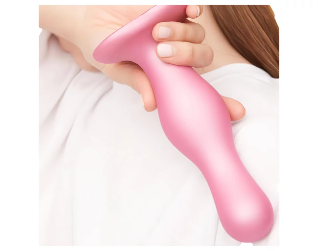 Strap-on-me Curvy M - hullámos, tapadókorongos dildó (pink)