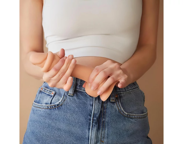 Strap-on-me S - kétrétegű, tapadókorongos dildó (natúr)