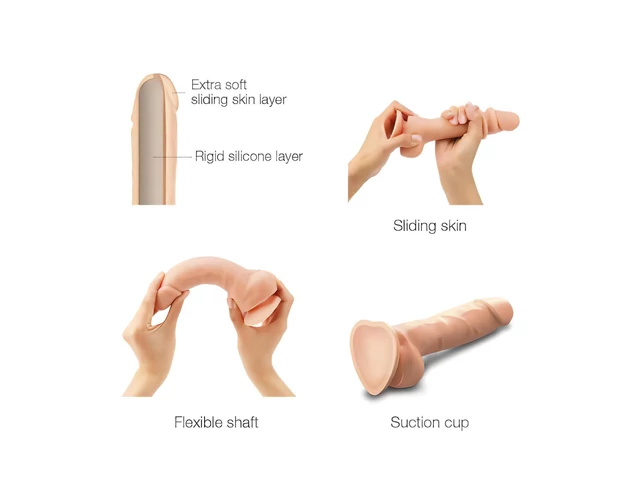 Strap-on-me M - kétrétegű, tapadókorongos dildó (natúr)