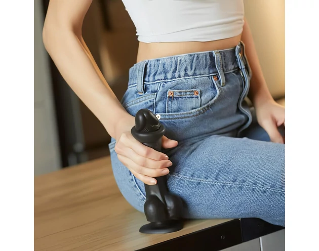 Strap-on-me S - kétrétegű, tapadókorongos dildó (fekete)