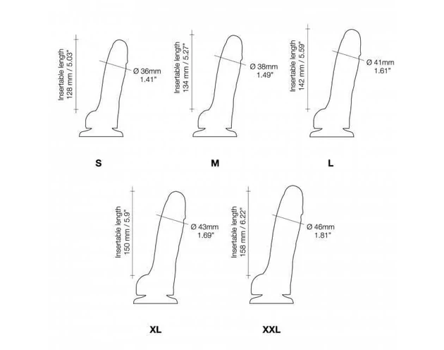 Strap-on-me XXL - kétrétegű, talpas, élethű dildó (fekete)