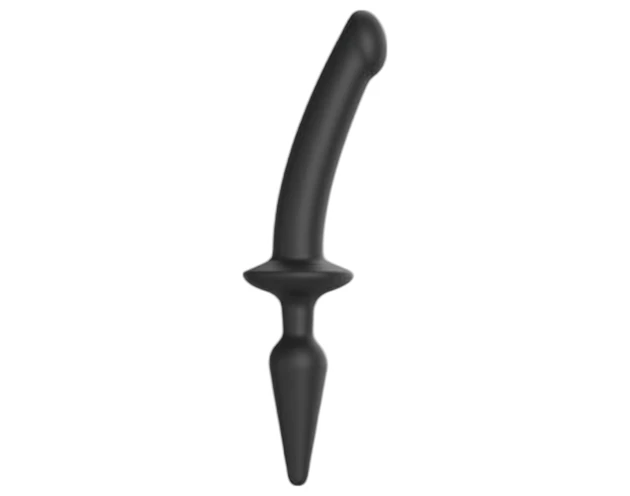 Strap-on-me Swith Semi-Realistic S - 2in1 szilikon dildó (fekete)