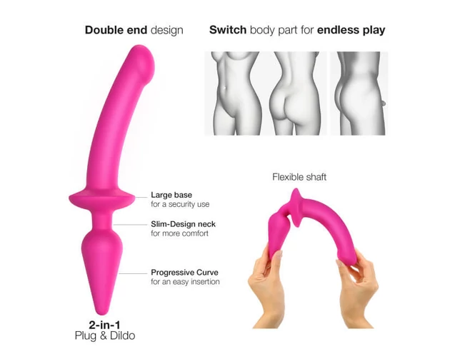 Strap-on-me Swith Semi-Realistic XXL - 2in1 dildó (pink)