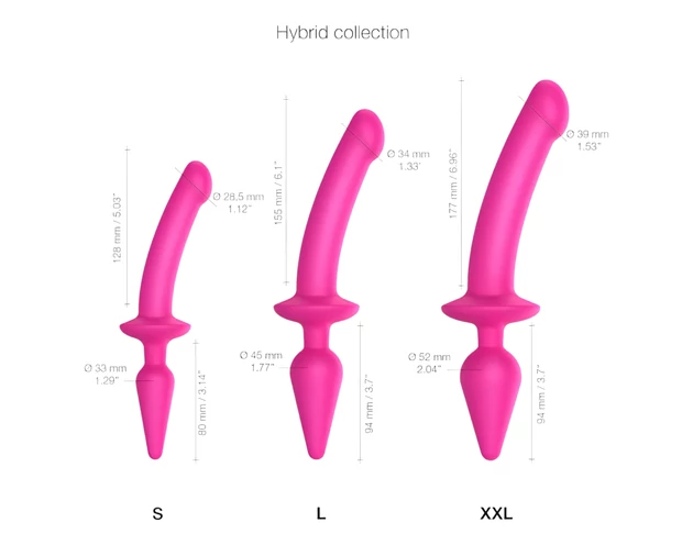 Strap-on-me Swith Semi-Realistic XXL - 2in1 dildó (pink)