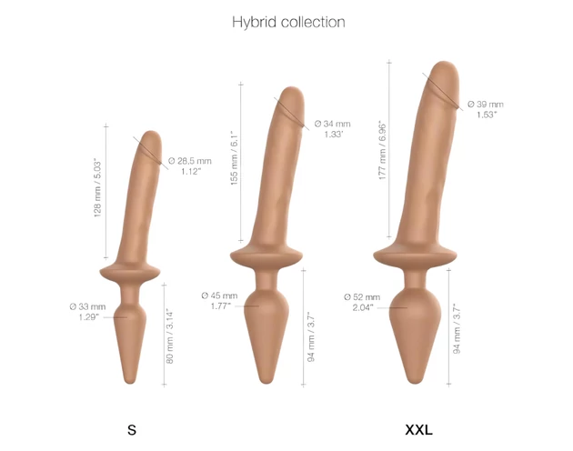 Strap-on-me Swith Realistic XXL - 2in1 szilikon dildó (natúr)