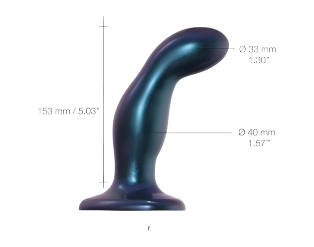 Strap-on-me Snaky M - hajlított anál dildó (kék)