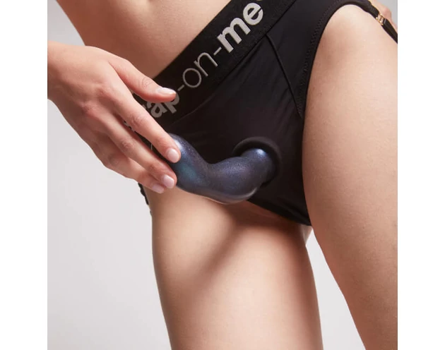Strap-on-me Snaky M - hajlított anál dildó (kék)