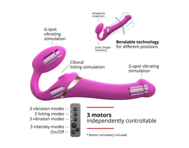 Strap-on-me L - felcsatolható, léghullámos vibrátor - nagy (pink)