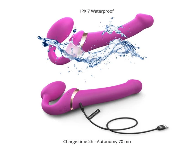 Strap-on-me L - felcsatolható, léghullámos vibrátor - nagy (pink)