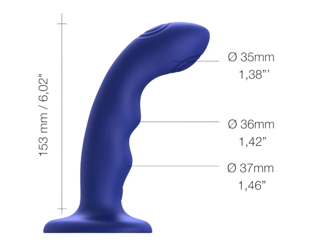 Strap-on-me M - vízálló, pulzáló G-pont vibrátor (kék)