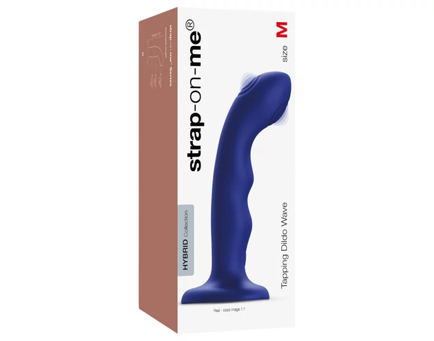 Strap-on-me M - vízálló, pulzáló G-pont vibrátor (kék)